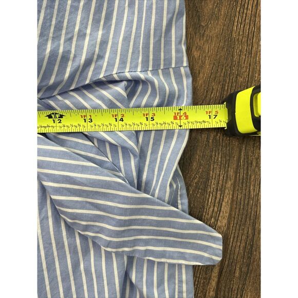 CALVIN KLEIN BLUE WHITE STRIPED LONG SLEEVE BUTTON UP TIE COTTON SHIRT DRESS 6? - Picture 15 of 15